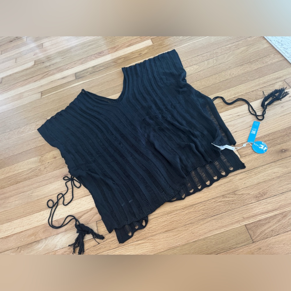 CUPSHE Black Sheer Swim Cover-Up Dress